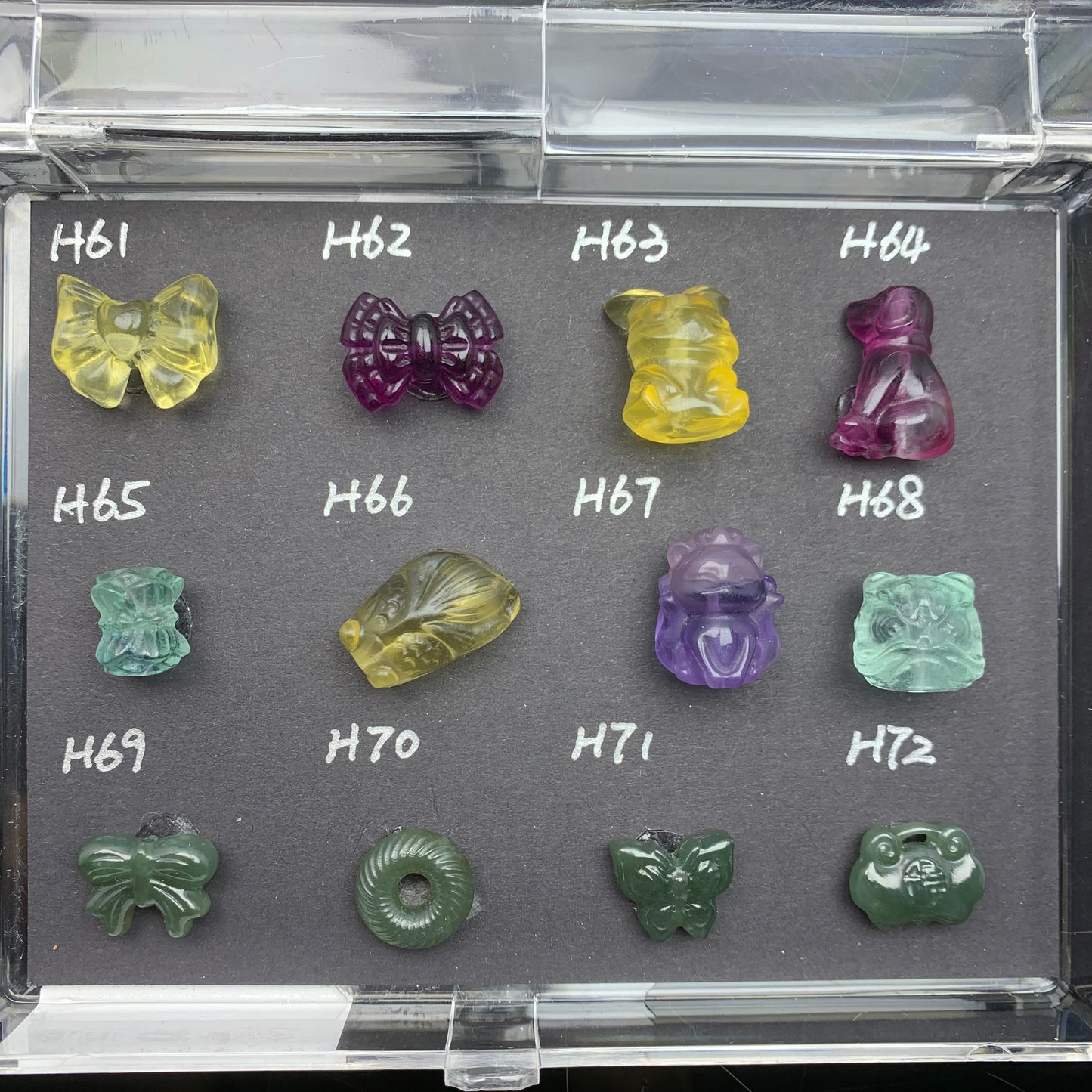 H Lovskaya Crystal Charm,Spacer Carving