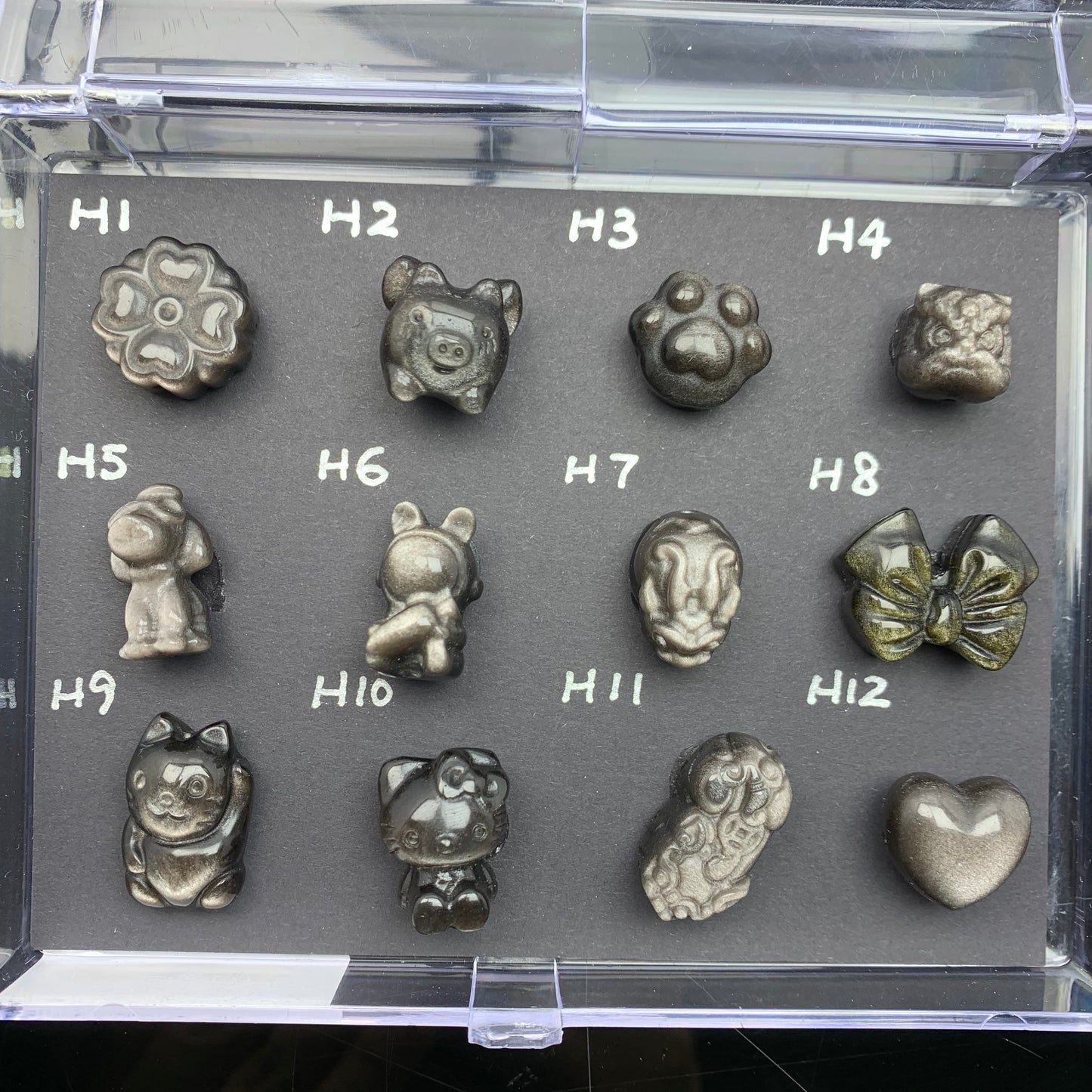 H Lovskaya Crystal Charm,Spacer Carving