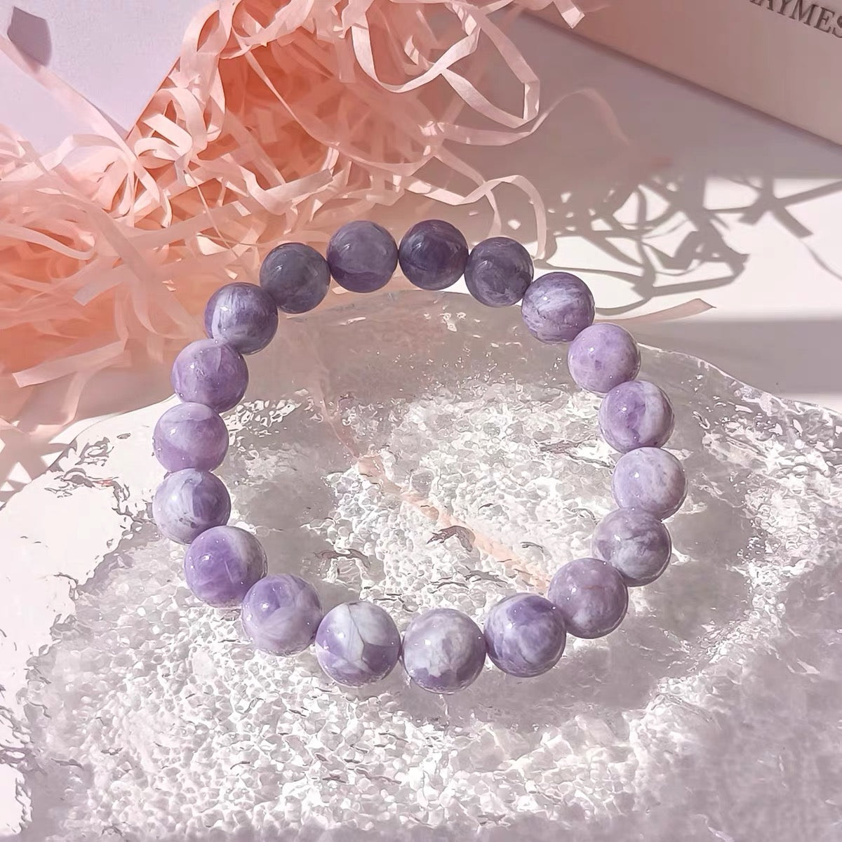 Cream Violet Quartz Bracelet