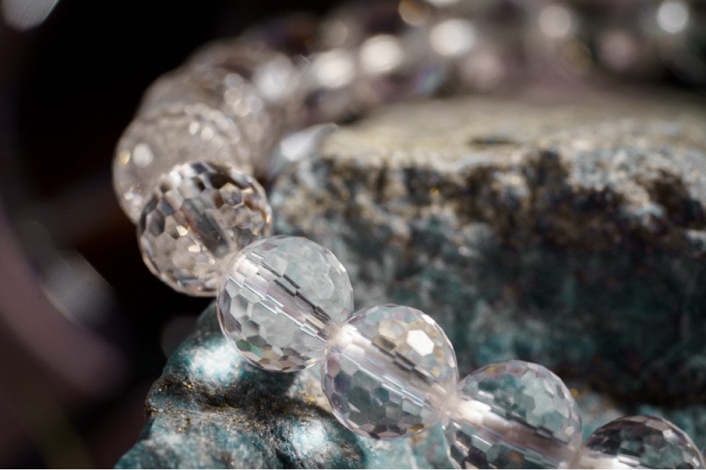 Faceted Clear Quartz (Disco Ball) Bracelet
