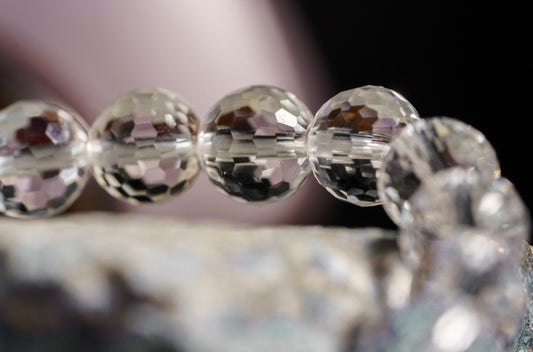 Faceted Clear Quartz (Disco Ball) Bracelet