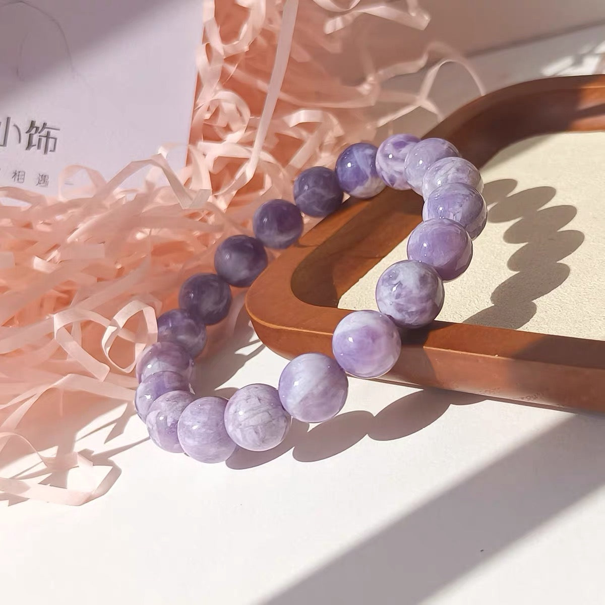 Cream Violet Quartz Bracelet