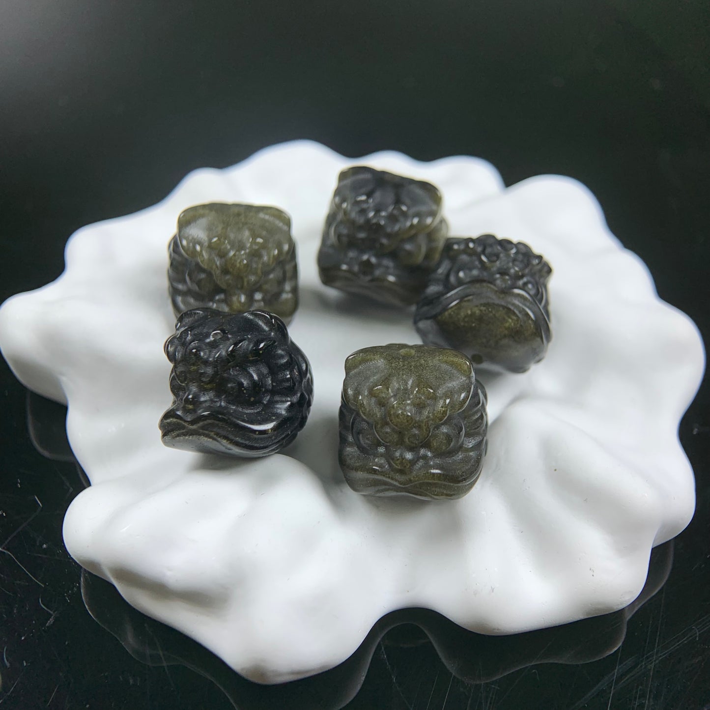 H Lovskaya Crystal Charm,Spacer Carving