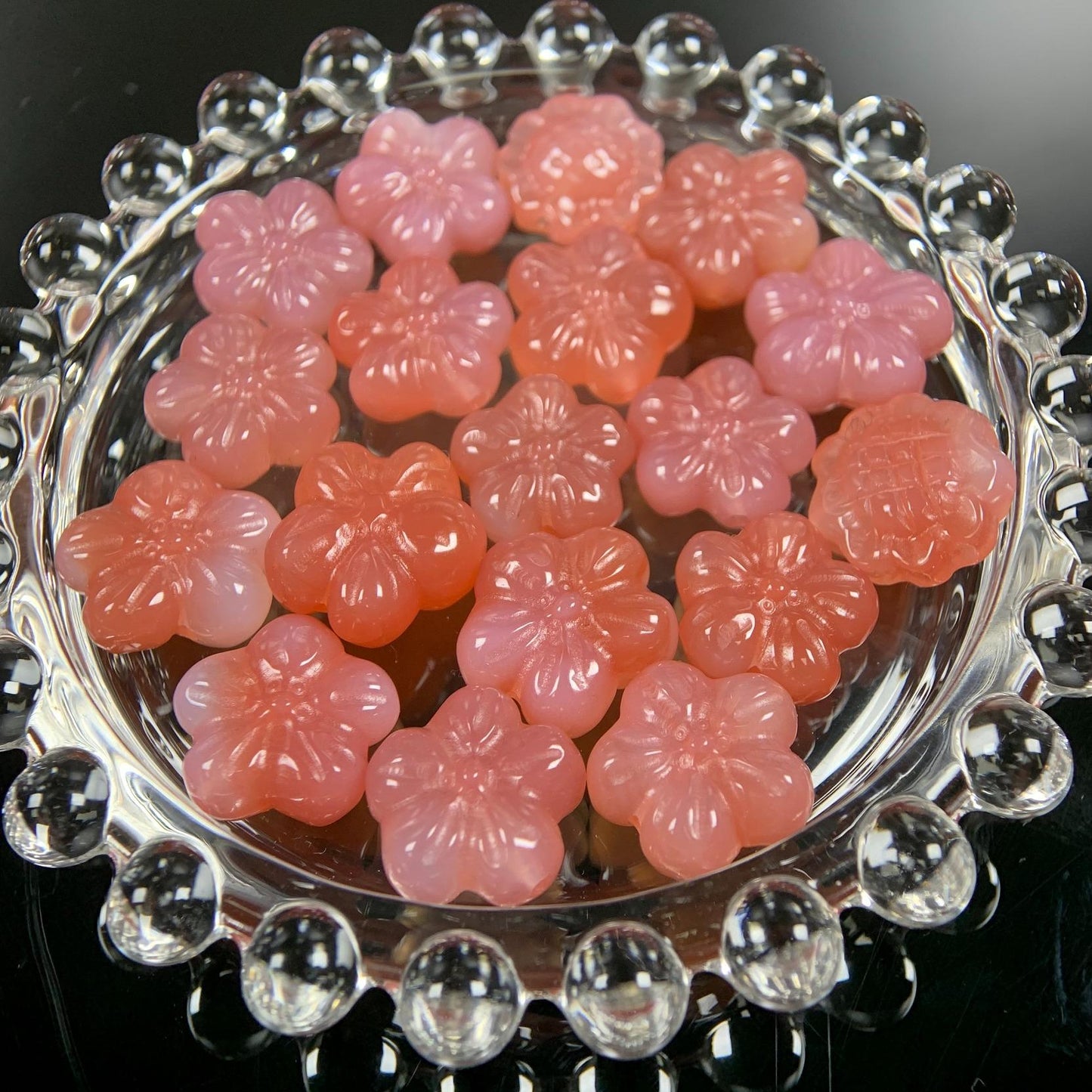 H Lovskaya Crystal Charm,Spacer Carving