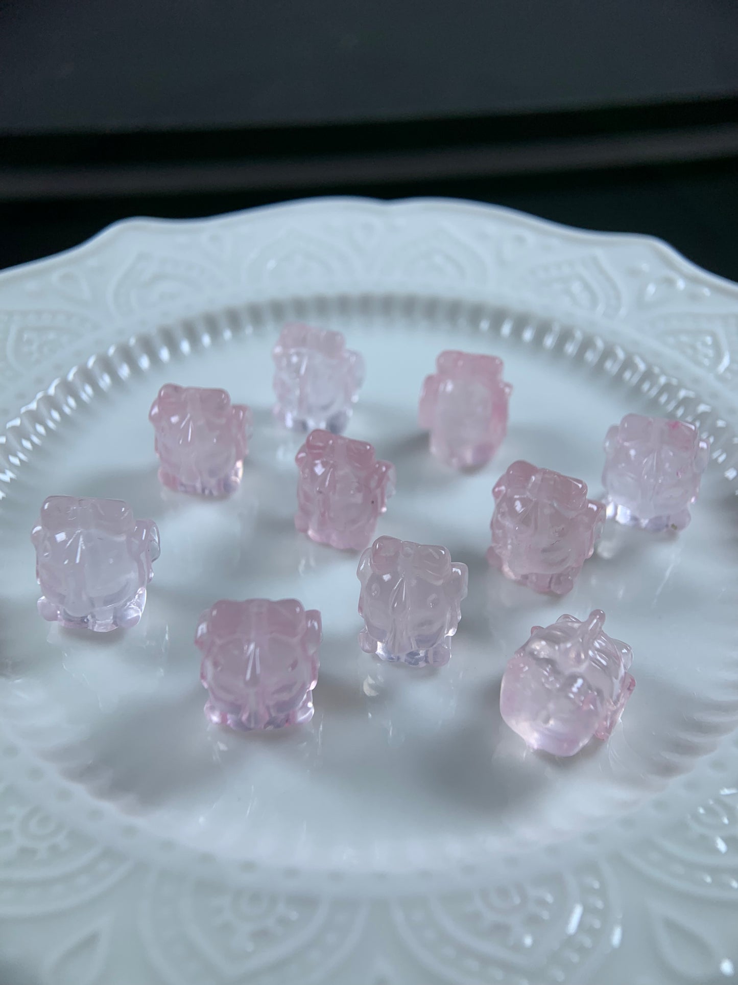 H Lovskaya Crystal Charm,Spacer Carving