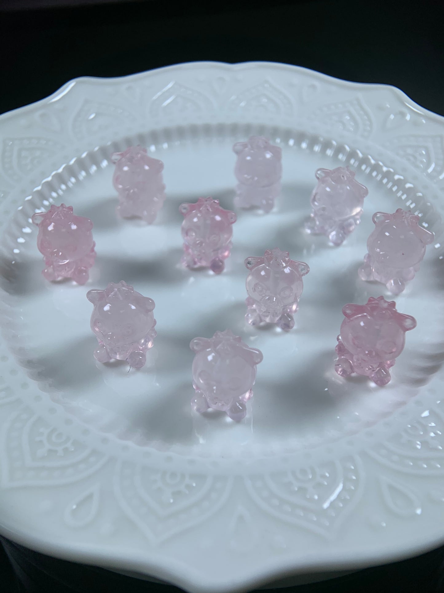 H Lovskaya Crystal Charm,Spacer Carving