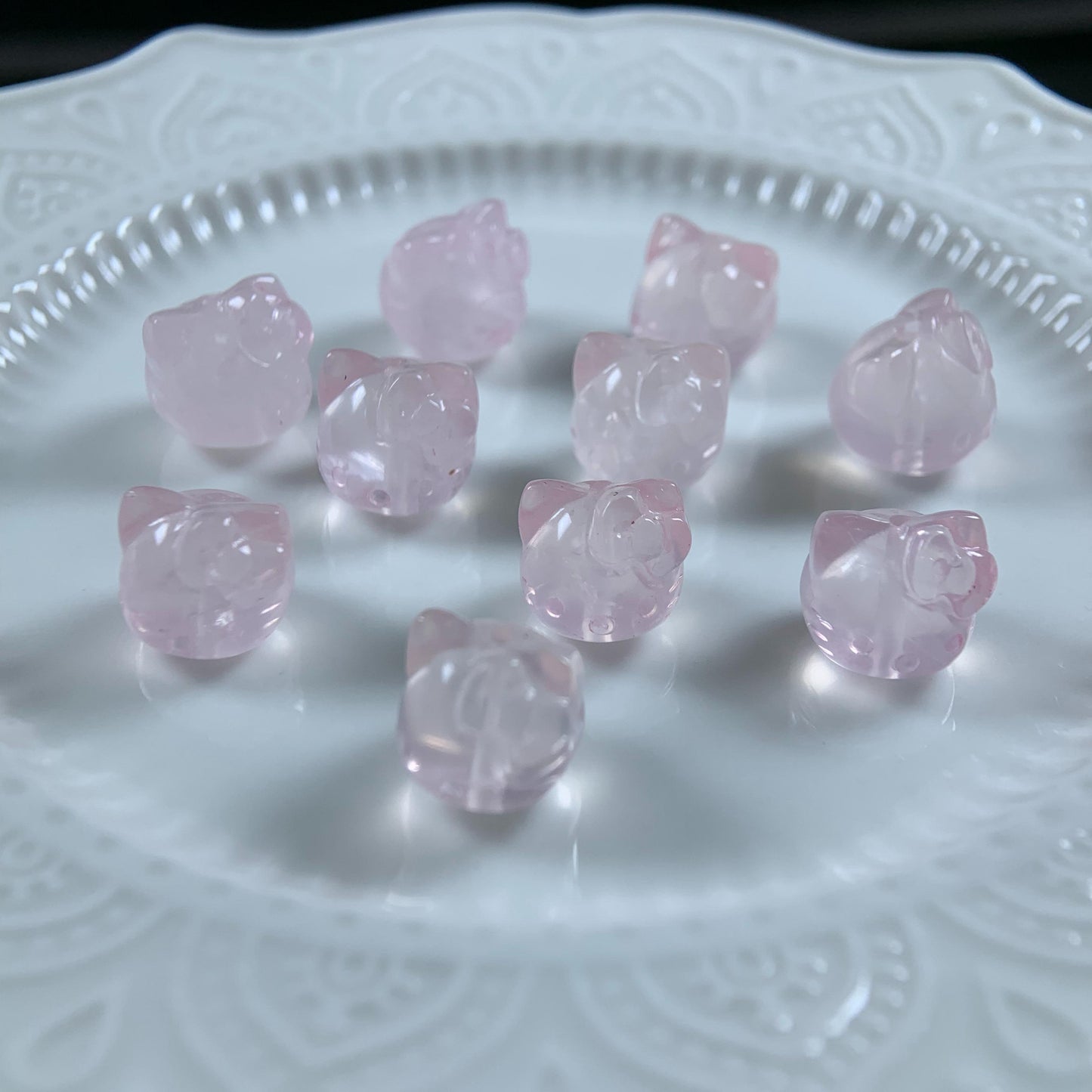H Lovskaya Crystal Charm,Spacer Carving