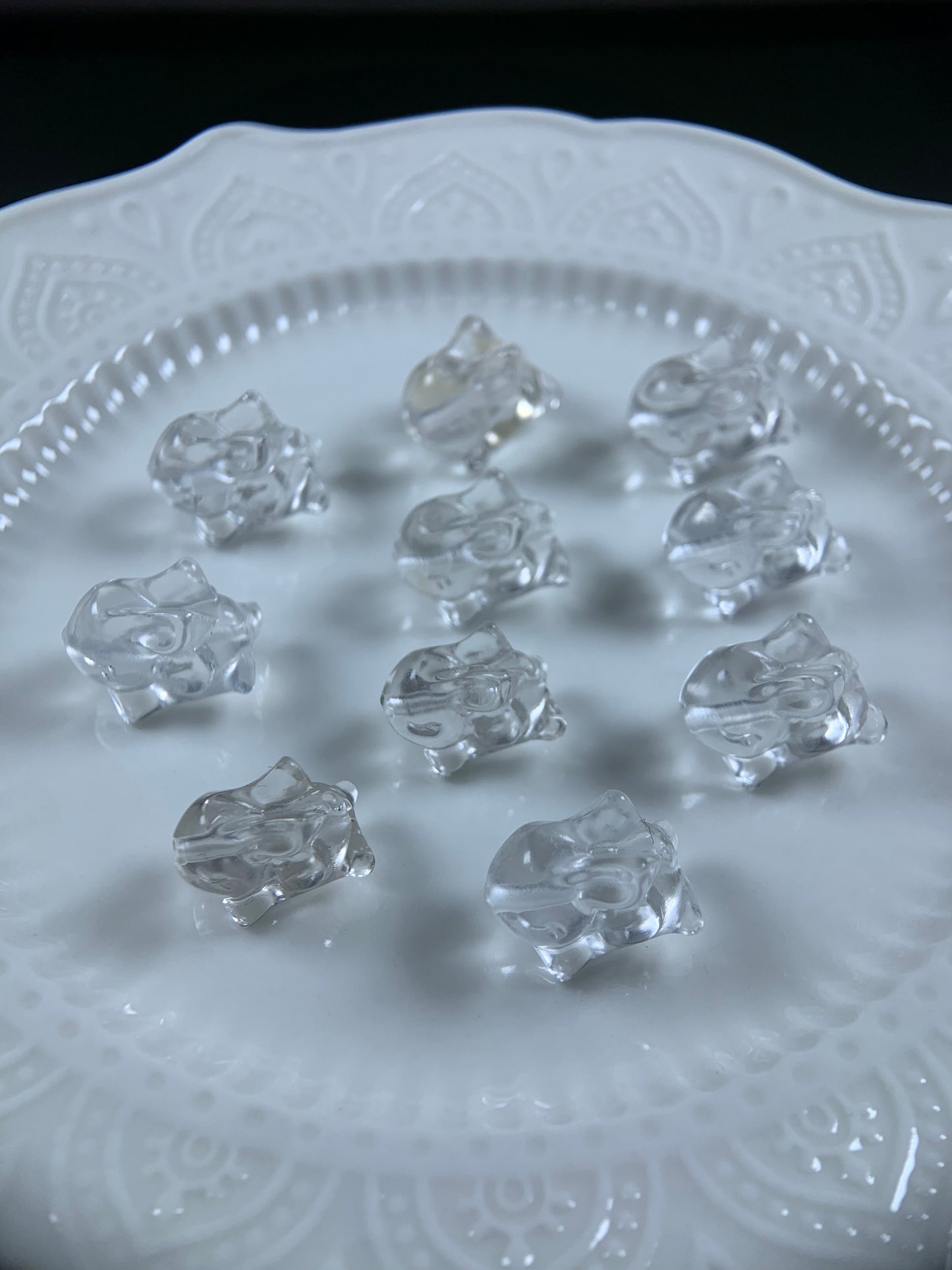 H Lovskaya Crystal Charm,Spacer Carving