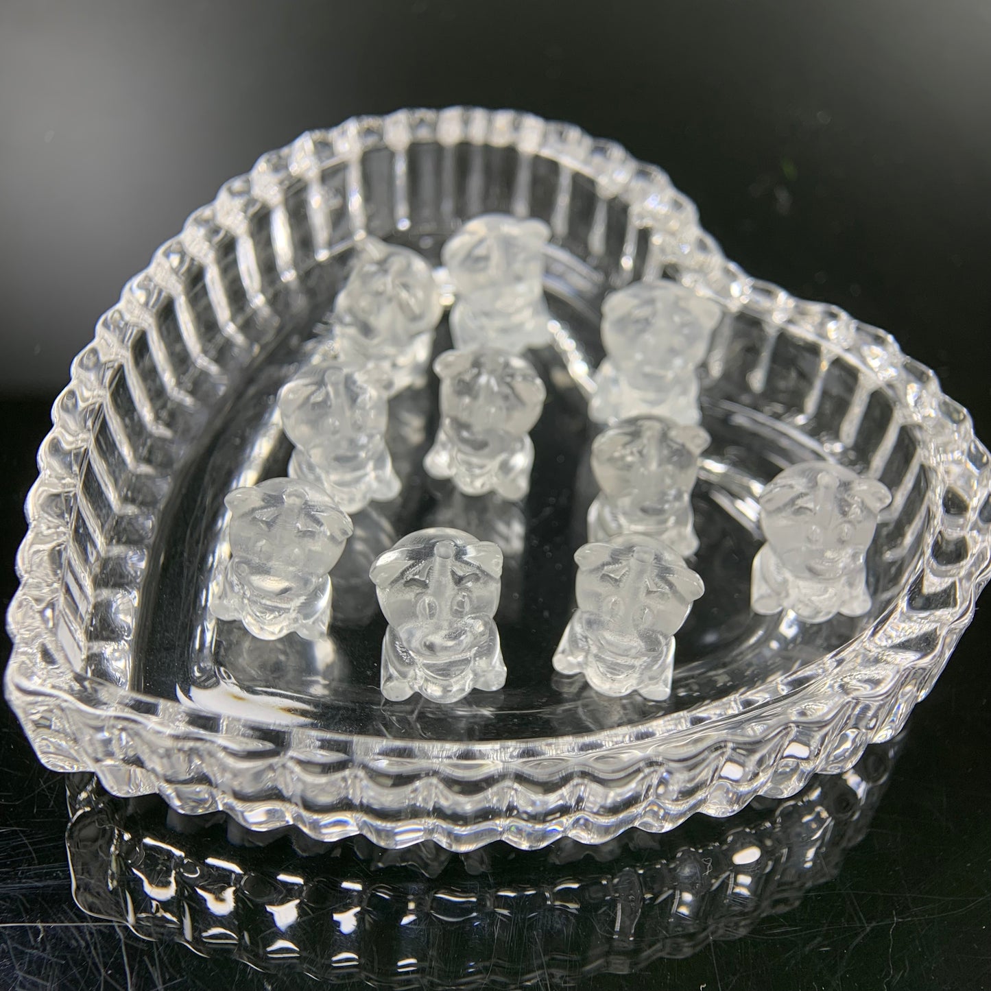 H Lovskaya Crystal Charm,Spacer Carving