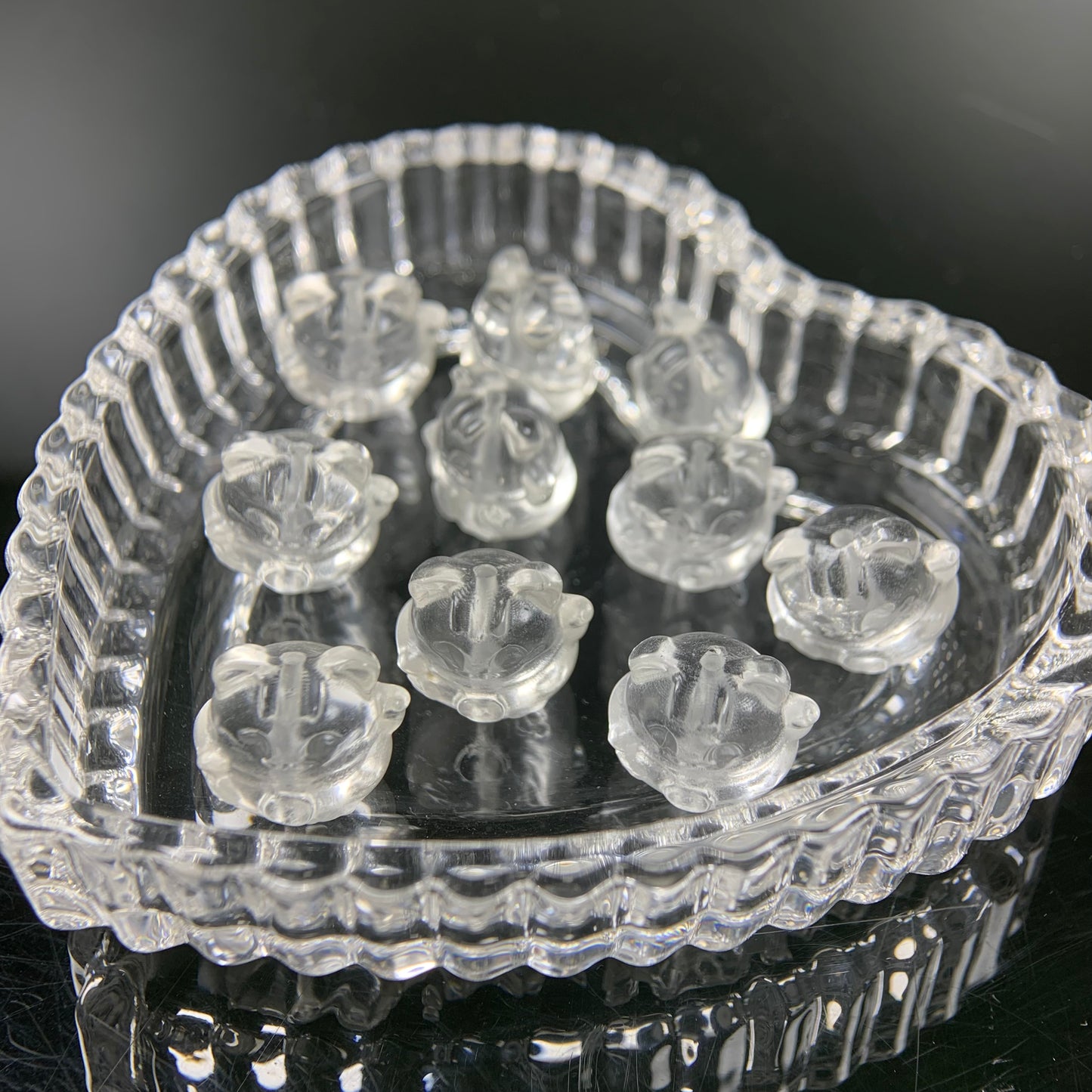 H Lovskaya Crystal Charm,Spacer Carving