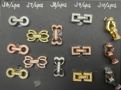 J Section Copper Plating Micro Mounted Zirconium Crystal Bracelets Charm ＆ Spacer